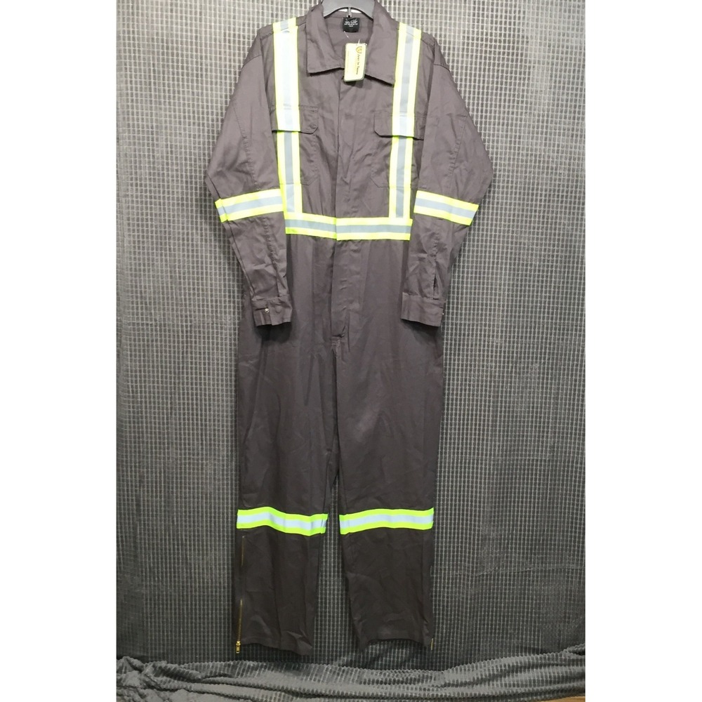 Just In Trend Mens Coveralls Reflective Hi-Vis Safety Jumpsuit Medium Gray